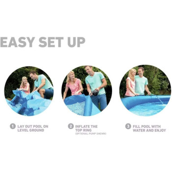 Intex Round Shape Easy Pool Set For Unisex-Adult Include Filter Pump, Blue