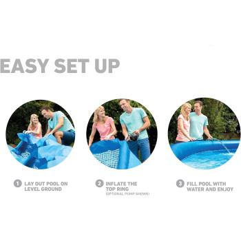 Intex Round Shape Easy Swimming Pool Set For Kids, Blue, 10 Foot x 24 Inch