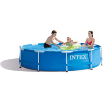 Intex Metal Big Frame Swimming Pool For Kids, Blue, 28200