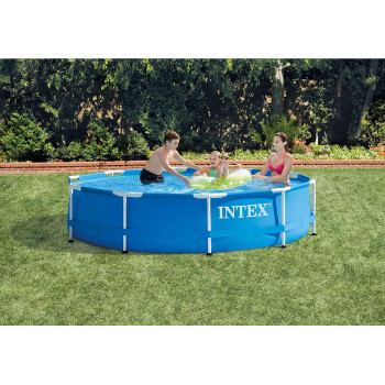 Intex Family Size Metal Frame Swimming Pool, Blue, 28200