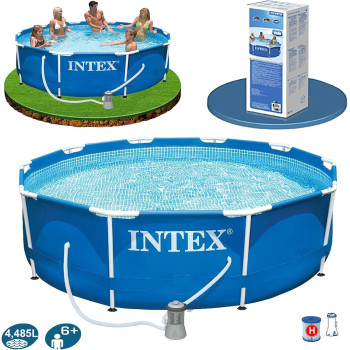 Intex Metal Frame Swimming Pool Set For Kids, Blue, 28202