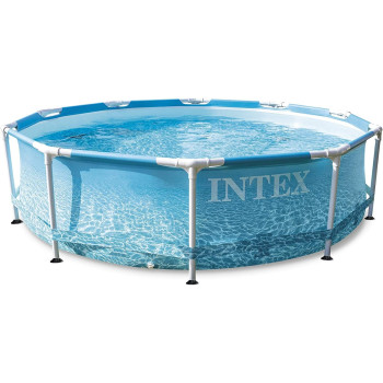 Intex Swimming Pool Metal Frame Beachside, Light Blue, 305 x 76 cm, 28206