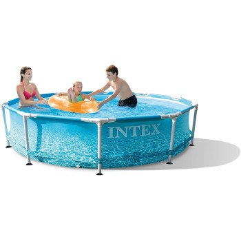 Intex Swimming Pool Metal Frame Beachside, Light Blue, 305 x 76 cm, 28206