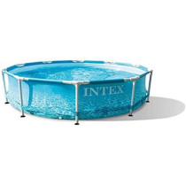 Intex Swimming Pool Metal Frame Beachside, Light Blue, 305 x 76 cm, 28206