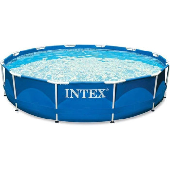 Intex Inflatable Metal Frame Swimming Pool For Kids, Blue