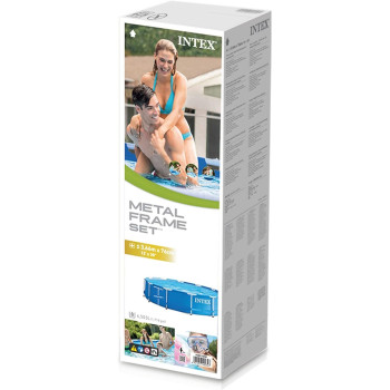 Intex Vinyl Metal Frame Swimming Pool, Blue, 12 Foot x 30 Inch, 28210
