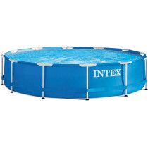 Intex Vinyl Metal Frame Swimming Pool, Blue, 12 Foot x 30 Inch, 28210