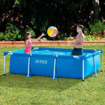 Intex Rectangular Frame Above Ground Baby Splash Swimming Pool, Blue, 86" x 59" x 23", 28270
