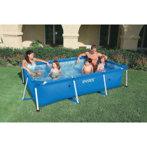 Intex Rectangular Frame Above Ground Baby Splash Swimming Pool, Blue, 86" x 59" x 23", 28270