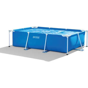 Intex Rectangular Metal Frame Above Ground Swimming Pool, Blue, 28271