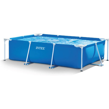Intex Rectangular Metal Frame Swimming Pool For Adult, Blue, 28272, 9 Foot x 29 Inch