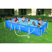 Intex Piscinette Kit Tubular Metal Frame Swimming Pool For Adult, Blue, 28274