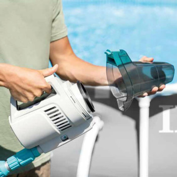 Intex Rechargeable Swimming Pool Sauger Vacuum Cleaner, White/Blue