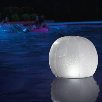 Intex Polyvinyl Chloride Round Shape Floating LED Swimming Pool Ball, White/Teal/Blue/Violet