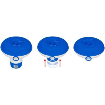 Intex Swimming Pool And Spa Floating Chemical Dispenser Bromine And Chlorine, Blue/White, 29040
