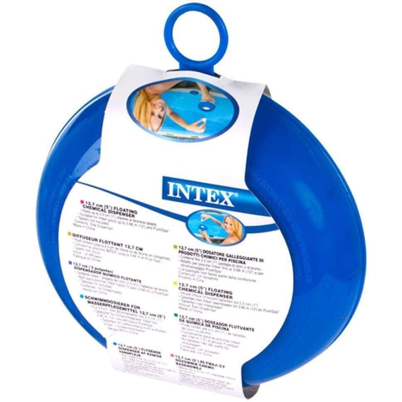 Intex Swimming Pool And Spa Floating Chemical Dispenser Bromine And Chlorine, Blue/White, 29040