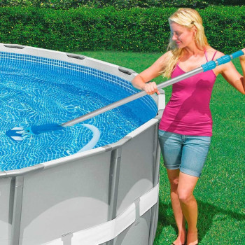 Intex Auction Telescopic Aluminum For Cleaning Swimming Pool, Silver, 279 cm, 29055