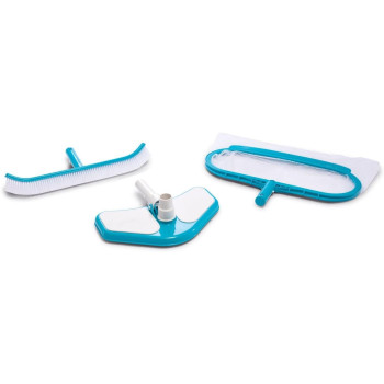 Intex Round Shape Aluminium Deluxe Cleaning Kit For Swimming Pool Cleaning, Gray/Blue