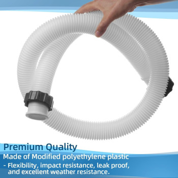 Intex Pool Pump Hoses Adapter 1.5 Inch Diameter 59" Long, Pool Replacement Hose For Above Ground Pools Compatible With Filter Pumps Saltwater Systems Pack Of 2, White, 29060E