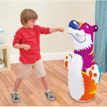 Intex 3D Bop Bag Blow Up Inflatable Tiger Toys, Multi-Colour