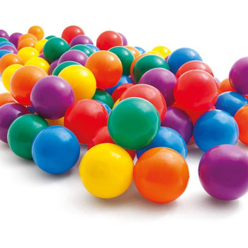 Intex Plastic Fun Balls For 3 Years And Above Kids,100 Pieces, Multicolour, 49600