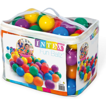 Intex Plastic Fun Balls For 3 Years And Above Kids,100 Pieces, Multicolour, 49600