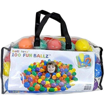 Intex Rubber Small Fun Balls For Kids, Multicolour, 100 Pieces, 49602
