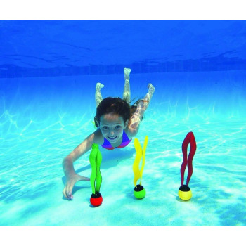Intex Underwater Swimming/Diving Pool Sinking Toy Fun Balls For Kids Pack Of 6, Assorted Colour