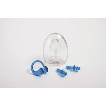 Intex Polyvinyl Chloride Flanged Ear Plugs And Nose Clip Set, Blue