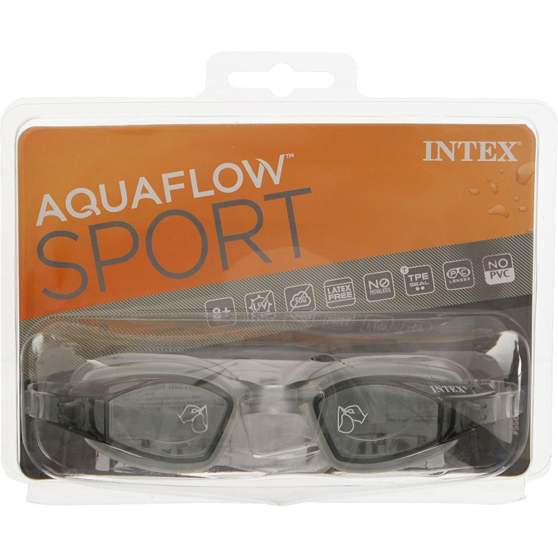 Intex Free Style Sport Swimming Goggles For Kids, Transparent, Large, 55682