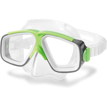 Intex Dual Lens Surf Rider Swim Mask For Adult, Green/Blue, 55975