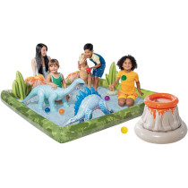Intex Jurassic Adventure Play Center For Kids Inflated Size, 2.01m x 2.01m x 36cm,Multicolour, 56132