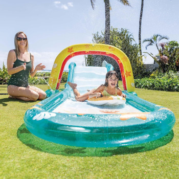 Intex Surfing Fun Slide For Kids Inflated Size, 5.61m x 1.37m x 99cm, Multicolour, 56167