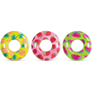 Intex Fruits Polyvinyl Chloride Inflatable Swimming Pool Float 42 Inch, Multicolour