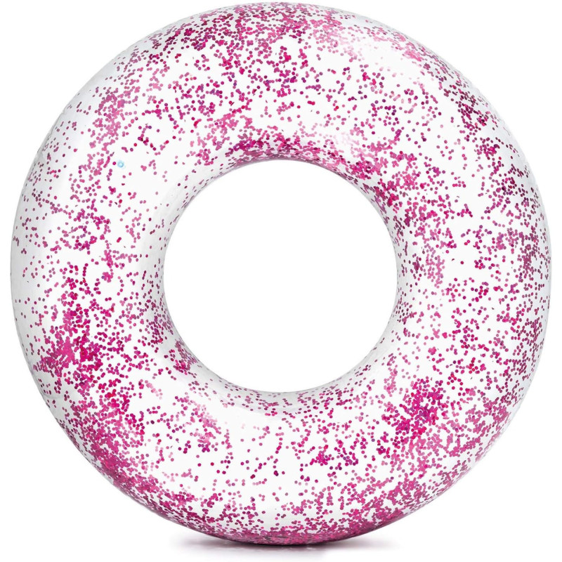 Intex Transparent Glitter Tube Inflatable Swimming Pool Float Raft Ring