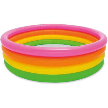 Intex Sunset Glow Inflatable Paddling Swimming Pool For Kids, Rainbow