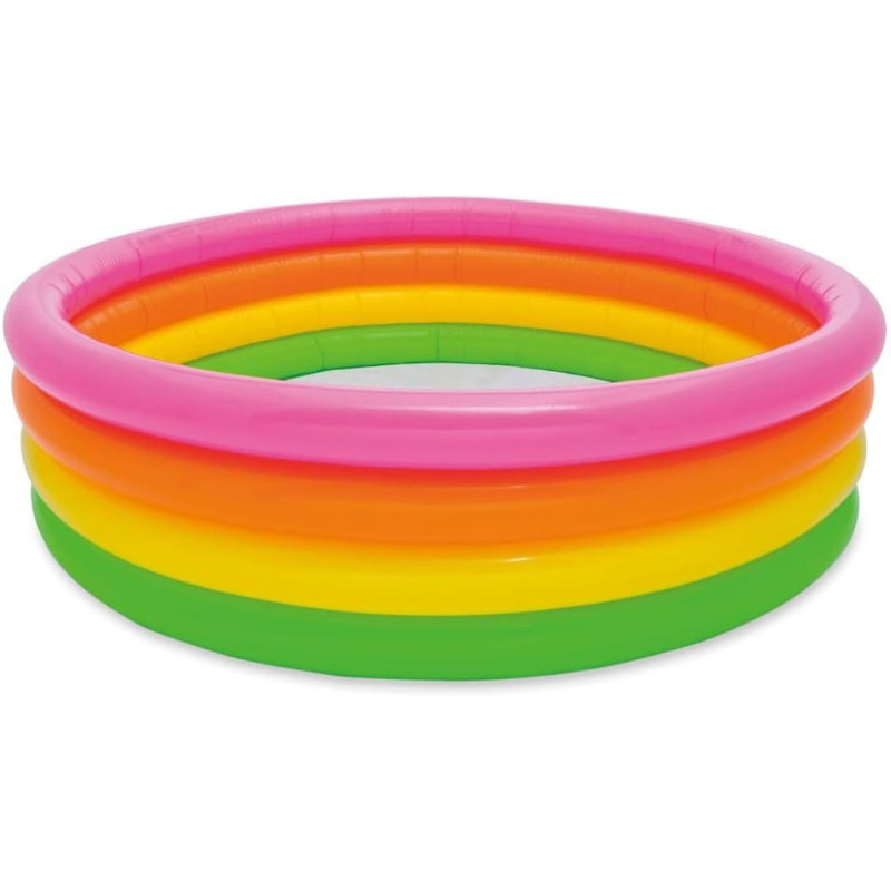 Intex Sunset Glow Inflatable Paddling Swimming Pool For Kids, Rainbow