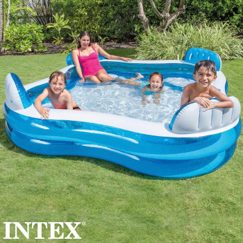 Intex Swim Center Family Lounge Swimming Pool, Blue/White, 56475