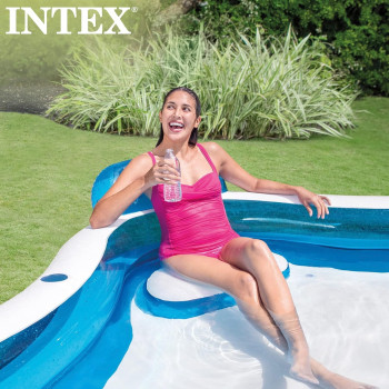Intex Swim Center Family Lounge Swimming Pool, Blue/White, 56475