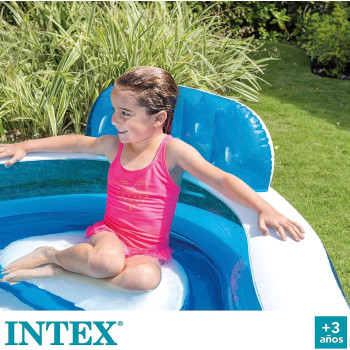 Intex Swim Center Family Lounge Swimming Pool, Blue/White, 56475