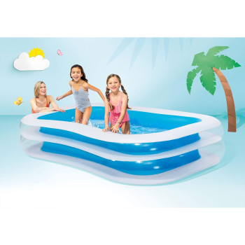 Intex Swim Center Inflatable Family Swimming Pool, White/Blue, 56483Np