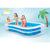 Intex Swim Center Inflatable Family Swimming Pool, White/Blue, 56483Np