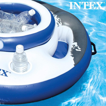 Intex Mega Chill Cool Box Inflatable Swimming Ring, Blue/White