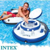 Intex Mega Chill Cool Box Inflatable Swimming Ring, Blue/White