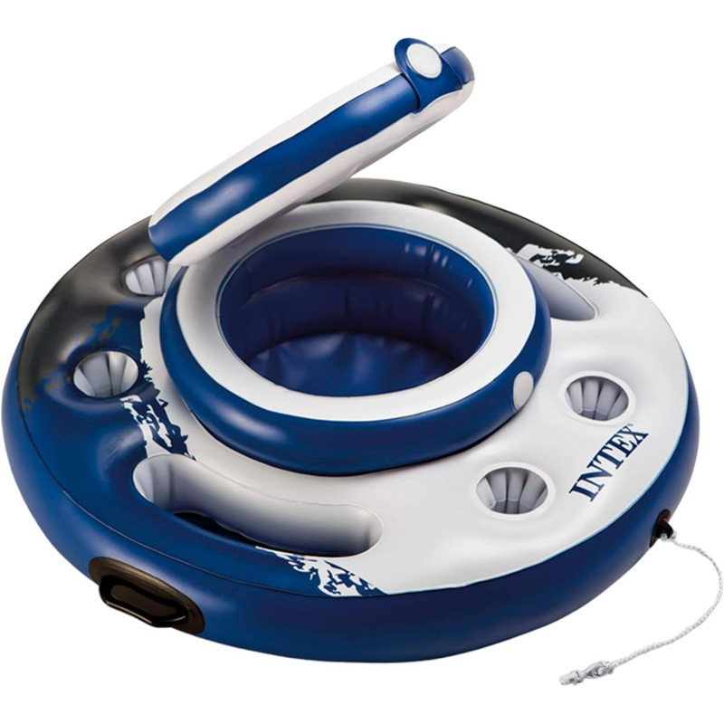 Intex Mega Chill Cool Box Inflatable Swimming Ring, Blue/White