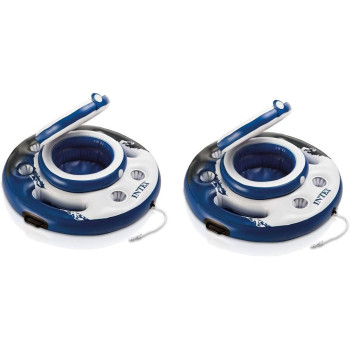 Intex Mega Chill Swimming Pool Inflatable Floating 24 Beverage Holder, 2 Pack, Multicolour