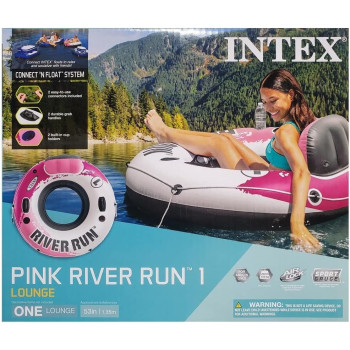 Intex River Run Sport Lounge Inflatable Water Float For Adult, Pink