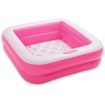 Intex Polyvinyl Chloride Square Shape Swimming Pool For Kids, Pink/White
