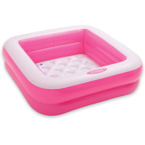 Intex Polyvinyl Chloride Square Shape Swimming Pool For Kids, Pink/White