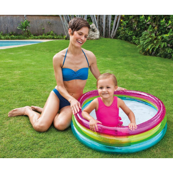 Intex Round Shape Swimming Pool For Baby, Rainbow, 57104